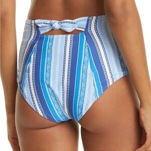 NEW Lemlem Eshal Striped High Waist Bikini Bottom Blue XS